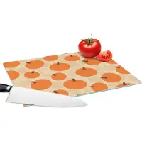 KitchenYeah Glazen Snijplank - 28x20 - Herfst - Pompoen - Bladeren - Design - Snijplanken Glas