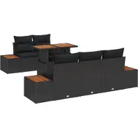 vidaXL Tuinbank Set 6 st Zwart en Bruin