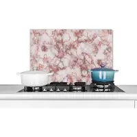 KitchenYeah Spatscherm keuken 60x40 cm - Kookplaat achterwand Rose gold - Marmer print - Agaat - Luxe - Muurbeschermer - Spatwand fornuis - Hoogwaardig aluminium