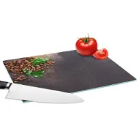KitchenYeah Glazen Snijplank - 28x20 - Kruiden - Noten - Herfst - Keuken - Snijplanken Glas