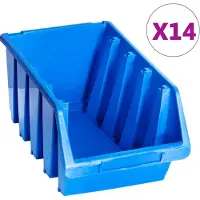 The Living Store Living Store Stapelboxen, 14 stuks, blauw, kunststof