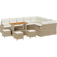 vidaXL Tuinset, 13 stuks, 12 zitplaatsen, beige
