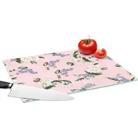KitchenYeah Glazen Snijplank - 39x28 - Patronen - Vergeet me nietjes - Bloemen - Girl - Kids - Kinderen - Snijplanken Glas
