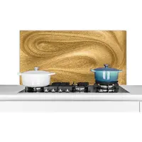 KitchenYeah Spatscherm keuken 100x50 cm - Kookplaat achterwand Goud - Glitter - Abstract - Luxe - Muurbeschermer - Spatwand fornuis - Hoogwaardig aluminium