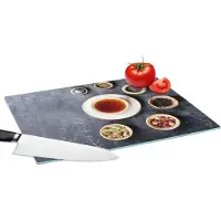 KitchenYeah Glazen Snijplank - 39x28 - Thee - Kruiden - Specerijen - Keuken - Snijplanken Glas