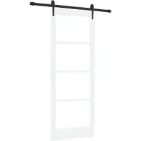 vidaXL Schuifdeur ORKDAL 83 x 211 cm Massief grenenhout en glas Wit