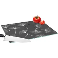 KitchenYeah Glazen Snijplank - 39x28 - Design - Paardenbloem - Plant - Snijplanken Glas
