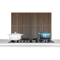 KitchenYeah Spatscherm keuken 80x55 cm - Kookplaat achterwand Vintage - Hout - Design - Structuur - Muurbeschermer - Spatwand fornuis - Hoogwaardig aluminium