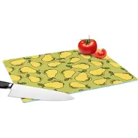 KitchenYeah Glazen Snijplank - 39x28 - Peer - Fruit - Vintage - Patronen - Snijplanken Glas