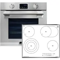Kaiser - inbouwoven - kookplaat - EH 6339 XXL Inbouwoven - 86L - met pyrolyse & AirFry - touch display - inbouw - elektrische kookplaat KCT 6715 F W - keramische kookplaat - wit - glas - 4 kookzones