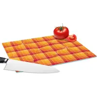 KitchenYeah Glazen Snijplank - 28x20 - Oranje - Patronen - Abstract - Snijplanken Glas