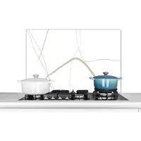 KitchenYeah Spatscherm keuken - Abstract - Line art - Minimalisme - Spatwand - 80x55 cm - Achterwand keuken - Spatscherm