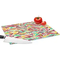 KitchenYeah Glazen Snijplank - 39x28 - Bladeren - Lijn - Patronen - Snijplanken Glas