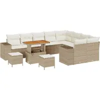 vidaXL Tuinbank Set 12 st 9-Aantal zitplaatsen Beige en Crème