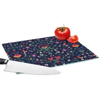 KitchenYeah Glazen Snijplank - 28x20 - Bloemen - Eekhoorn - Patronen - Snijplanken Glas