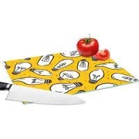 KitchenYeah Glazen Snijplank - 28x20 - Cartoon - Lampen - Patronen - Snijplanken Glas