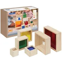 Guidecraft educatief speelgoed Nesting Pyramid Mirror Set - kleurrijk.