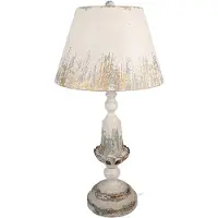 Clayre & Eef Tafel lamp, diameter 36 cm, hoogte 70 cm, beige, metaal