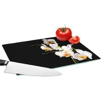 KitchenYeah Glazen Snijplank - 28x20 - Orchidee - Bloemen - Planten - Botanisch - Snijplanken Glas