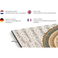 KitchenYeah Spatscherm keuken 120x80 cm - Kookplaat achterwand Bloemen - Mandala - Vintage - Bruin - Hippie - Muurbeschermer - Spatwand fornuis - Hoogwaardig aluminium