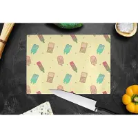 KitchenYeah Glazen Snijplank - 28x20 - Patronen - IJs - Zomer - Sterren - Snijplanken Glas