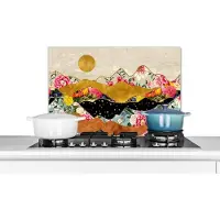 KitchenYeah Spatscherm keuken 60x40 cm - Kookplaat achterwand Goud - Bloemen - Print - Abstract - Landschap - Patronen - Muurbeschermer - Spatwand fornuis - Hoogwaardig aluminium