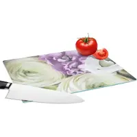 KitchenYeah Glazen Snijplank - 28x20 - Bloemen - Rozen - Natuur - Snijplanken Glas