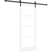 vidaXL Schuifdeur ORKDAL Wit 83 x 202 cm Massief grenenhout en glas