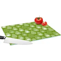 KitchenYeah Glazen Snijplank - 39x28 - Avocado - Patronen - Groen - Snijplanken Glas