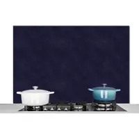 KitchenYeah Spatwand keuken - Dierenvel - Leer - Blauw - Structuur - 120x80 cm - Achterwand - Spatscherm