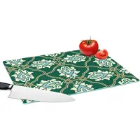 KitchenYeah Glazen Snijplank - 39x28 - Bloemen - Antiek - Design - Snijplanken Glas