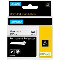 Dymo 18483 (S0718210) Tape Zwart op wit (12 mm)