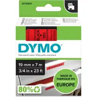 Dymo 45807 (S0720870) Tape Zwart op rood (19 mm)