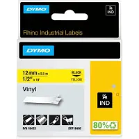 Dymo 18432 (S0718450) Tape Zwart op geel (12 mm)
