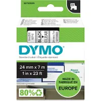 Dymo 53710 (S0720920) Tape Zwart op transparant (24 mm)