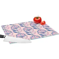 KitchenYeah Glazen Snijplank - 39x28 - Retro - Design - Bloemen - Snijplanken Glas