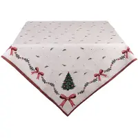 Clayre & Eef Tafelkleed 100x100 cm Beige Katoen Kerst