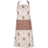 Clayre & Eef Keukenschort 70x85 cm Beige Katoen Gingerbread man