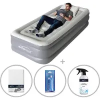 Aerorest Supreme Plush XL 1-persoons luchtbed | 210 x 99 x 46 cm | Inclusief bijpassend hoeslaken + reparatiekit + luchtbedverfrisser | Extra lang 210 cm | Ideaal voor lange mensen