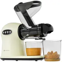 Kitchenbrothers Slowjuicer XL - Juicer - Groenten en Fruitpers - 43 mm en 70 mm invoer - 500 ml - Champagne