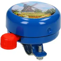 Widek Fietsbel met molen - - Afbeelding: Molen - Staal - Blauw - Gemaakt in Nederland - Typische Nederlandse serie