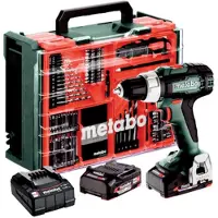 Metabo accuschroefboormachine BS 18 L set, inclusief 2x Li-Power accu's van 2 Ah, oplader, accessoires en een kunststof koffer