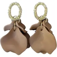 Charme Bijoux Oorbellen -zifra -goud- bruin bladeren-