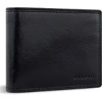 Bugatti Leren portemonnee Savona Wallet With Flap 8CC Black zwart
