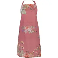 Clayre & Eef Keukenschort 70x85 cm Roze Katoen Bloemen