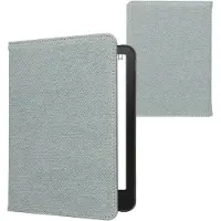Kwmobile e-reader hoesje geschikt voor Amazon Kindle Paperwhite (2024)/Colorsoft hoes - E reader flip case met magneetsluiting - Ereader cover - Denim design in lichtblauw