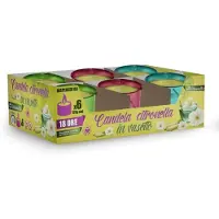 Setablu Citronella - geurkaars - muggen - tuinkaars - gekleurde metalen emmer - 6 stuks - 18 branduren