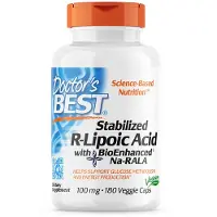 Doctors Best - Gestabiliseerd R-Lipoïnezuur met BioEnhanced Na-RALA, 100 mg - 180 vegetarische capsules