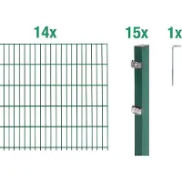 Alberts Dubbelstaafmat hekwerk Basisset Hoogte: 80 - 160 cm, totale lengte: 4 - 30 m, voor plaatsing in beton (set)