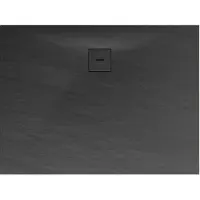 Schulte douchebak - 100x120x4 cm - Mineraalmarmer - steen-optiek - composiet Antraciet - inclusief afvoergarnituur - EP216112-57